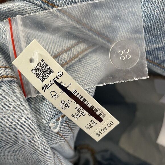 MADEWELL Low Slung Straight Jeans Women 27 Light Wash Slouchy 100% Cotton NO655 - Picture 16 of 16